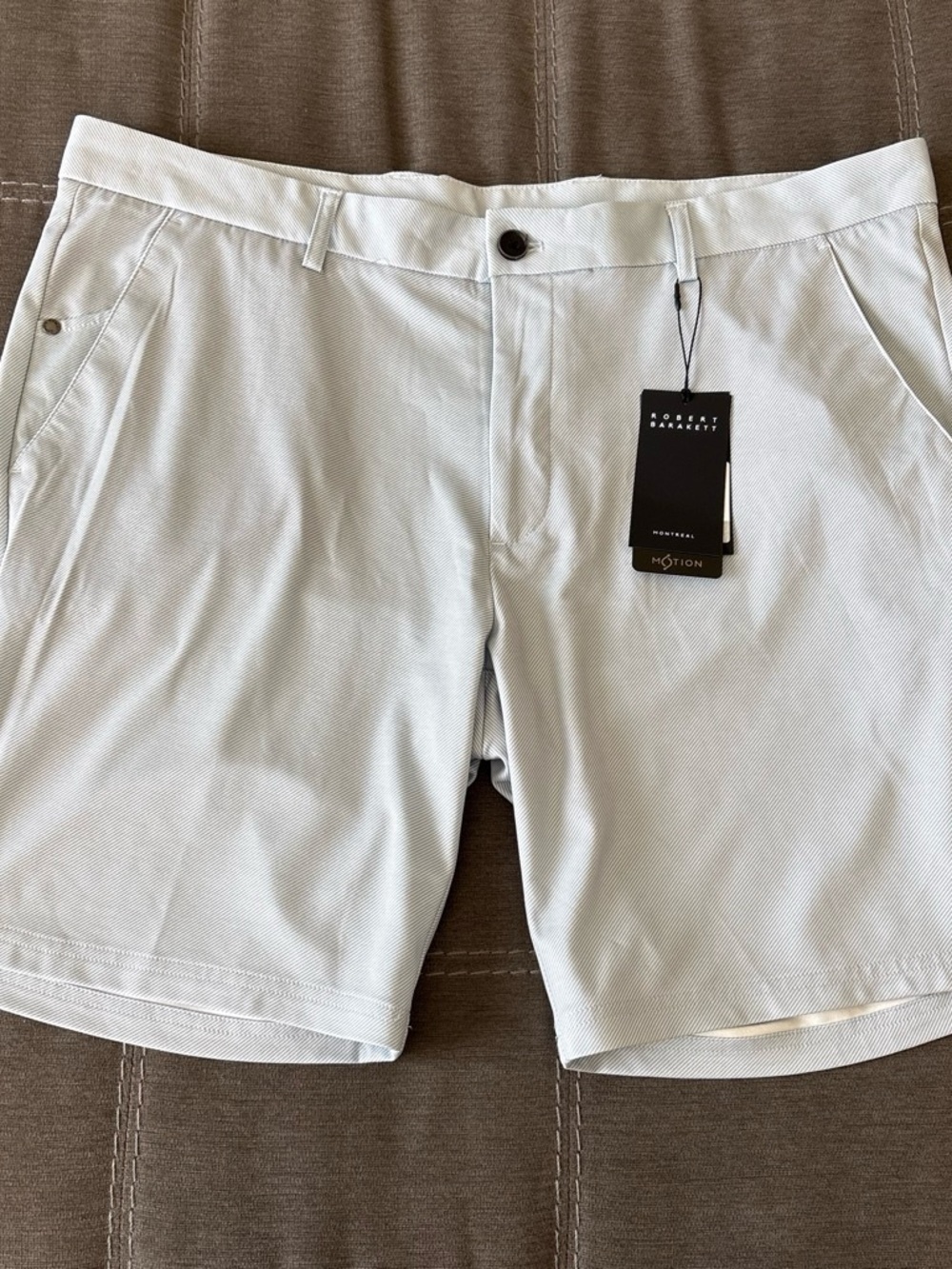 Robert Barakett Men's Lomita Knit Shorts Blue Stripe 38 Brand New. Golf Casual